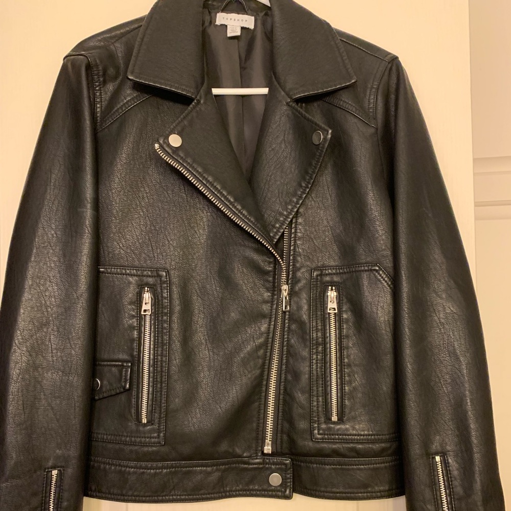 Topshop Leather Moto Jacket